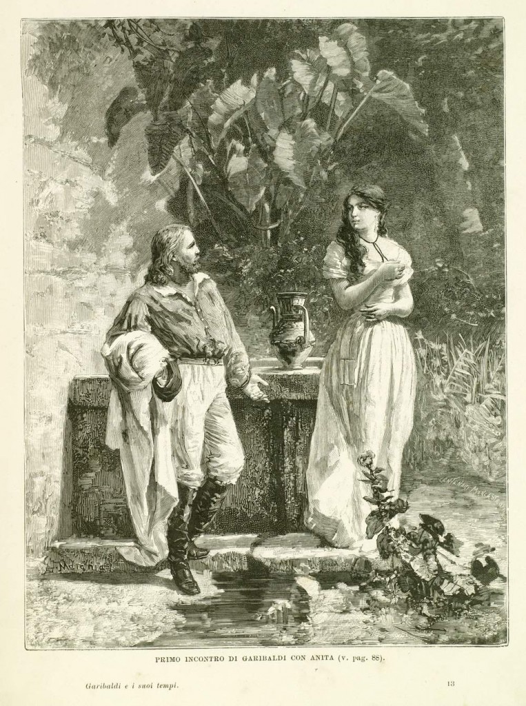fig. 4 Primo incontro di Garibaldi con Anita