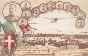 Cartolina dedicata alla Flottiglia degli aviatori volontari in Cirenaicartolina